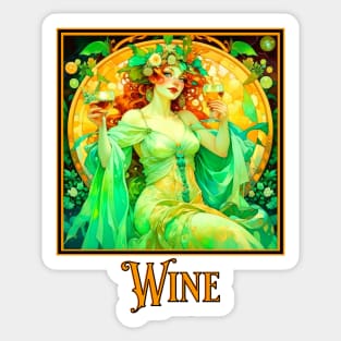 Art Nouveau Wine Sticker